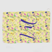 Fijne wilde bloemen in lichtgeel. Custom. Golfhanddoek (Horizontaal)