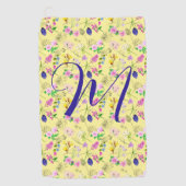 Fijne wilde bloemen in lichtgeel. Custom. Golfhanddoek (Voorkant)