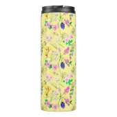 Fijne wilde bloemen in lichtgeel. Custom. Thermosbeker (Achterkant)