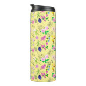 Fijne wilde bloemen in lichtgeel. Custom. Thermosbeker (Geroteerd rechts)