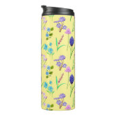 Fijne wilde bloemen in lichtgeel. Custom. Thermosbeker (Geroteerd rechts)