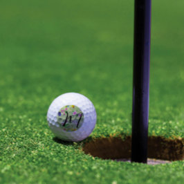 Fijne wilde bloemen in lichtgroen. Custom Golfballen