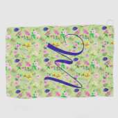 Fijne wilde bloemen in lichtgroen. Custom. Golfhanddoek (Horizontaal)