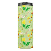 Fijne wilde bloemen in lichtgroen. Custom. Thermosbeker (Achterkant)