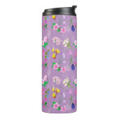 Fijne wilde bloemen in lila. Custom. Thermosbeker (Gedraaid links)