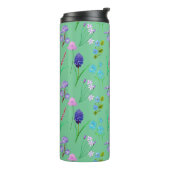 Fijne wilde bloemen in mintgroen. Custom. Thermosbeker (Gedraaid links)