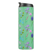 Fijne wilde bloemen in mintgroen. Custom. Thermosbeker (Geroteerd rechts)