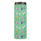 Fijne wilde bloemen in mintgroen. Custom. Thermosbeker (Achterkant)