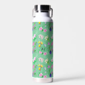 Fijne wilde bloemen in mintgroen. Custom. Waterfles (Voorkant)