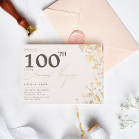 Fijne wilde bloemen Roze Geel 100e verjaardag