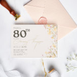 Fijne wilde bloemen Roze Geel 80 ste verjaardag Kaart<br><div class="desc">Een delicaat bloemontwerp voor een grote viering. Met bloemflorale afbeelding met zacht roze en bleke gele kleuren. Andere overeenstemmende stukken in het collectie.</div>
