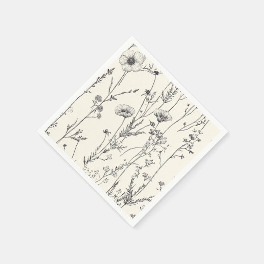 Fijne wilde bloemen servet (Hoek)