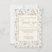 Fijne wilde bloemen tuin patroon bruiloft bedankkaart (Voorkant)