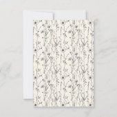 Fijne wilde bloemen tuin patroon bruiloft bedankkaart (Achterkant)