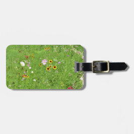 fijne wilde bloemtuin bagagelabel