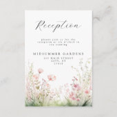 Fijne Wildflower bruiloft receptie Informatiekaartje (Voorkant)