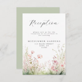 Fijne Wildflower bruiloft receptie Informatiekaartje