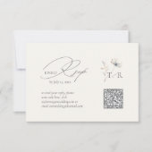 Fijne Wildflower Waterverf QR Code ID1102 RSVP Kaartje (Voorkant)
