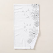 Fijne wind geblazen bloemen bad handdoek (Handdoek)