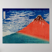 Fijne wind, heldere ochtend (rode Fuji) Poster (Voorkant)