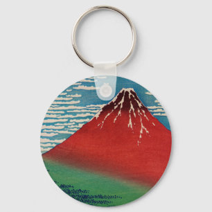 Fijne Wind Heldere Ochtend Vintage Japanse Kunst Sleutelhanger