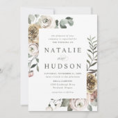 Fijne WinterFloral Lijst Weddenschap Kaart (Voorkant)