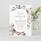 Fijne WinterFloral Lijst Weddenschap Kaart (Staand voorkant)