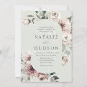 Fijne WinterFloral Lijst Weddenschap Kaart (Voorkant)