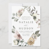 Fijne WinterFloral Lijst Weddenschap Kaart (Voorkant)