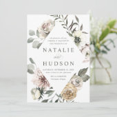 Fijne WinterFloral Lijst Weddenschap Kaart (Staand voorkant)