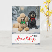 Fijne wintervakantie met Poedel en Schnoodle Kaart (Gele Bloem)