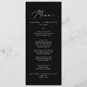 Fijne Wit op het zwarte Calligrafiedrukdiner Menu (Voorkant)