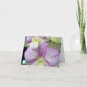 Fijne witte en paarse orchidee op een Hartelijk da Bedankkaart (Voorkant)