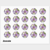 Fijne witte en paarse orchidee op een sticker (Vel)