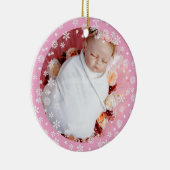 Fijne witte sneeuwbaby's eerste kerst keramisch ornament (Rechts)