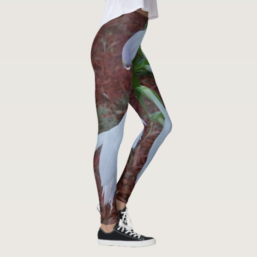 Fijne witte Sun Hosta Flowers Leggings (Rechts)