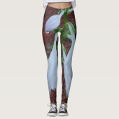Fijne witte Sun Hosta Flowers Leggings (Voorkant)