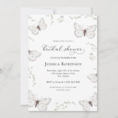 Fijne witte vlinder tuin Vrijgezellenfeest Kaart (Voorkant)