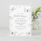 Fijne witte vlinder tuin Vrijgezellenfeest Kaart (Staand voorkant)