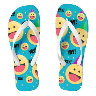 Fijne YAY Emojis in de contactdozen van de Partij  Teenslippers