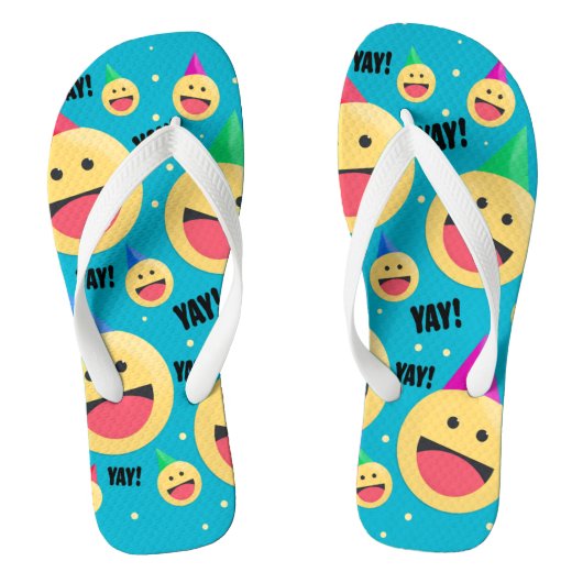 Fijne YAY Emojis in de contactdozen van de Partij  Teenslippers (Voetbed)
