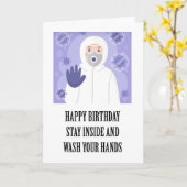 Fijne zelf isolerende verjaardag grappige groet kaart (Gele Bloem)