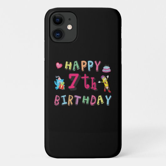 Fijne zevende verjaardag. 7 jaar oud. Case-Mate iPhone case (Achterkant)
