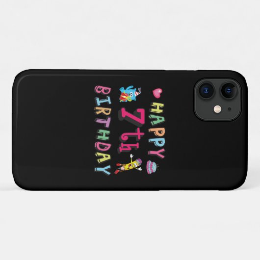 Fijne zevende verjaardag. 7 jaar oud. Case-Mate iPhone case (Achterkant (horizontaal))