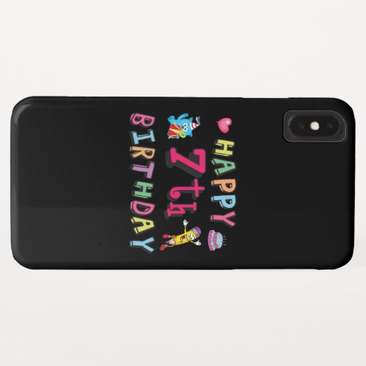 Fijne zevende verjaardag. 7 jaar oud. Case-Mate iPhone case (Achterkant (horizontaal))