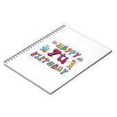 Fijne zevende verjaardag. 7 jaar oud. notitieboek (Linkerzijde)