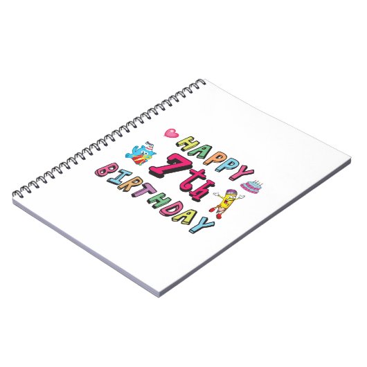 Fijne zevende verjaardag. 7 jaar oud. notitieboek (Linkerzijde)