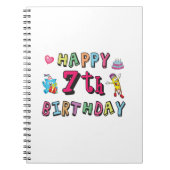 Fijne zevende verjaardag. 7 jaar oud. notitieboek (Voorkant)