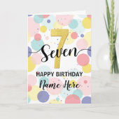 Fijne zevende verjaardag pasta Regenbooggoud Kaart (Voorkant)