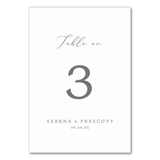 Fijne zilveren kalligrafie tafelnummer (Voorkant)